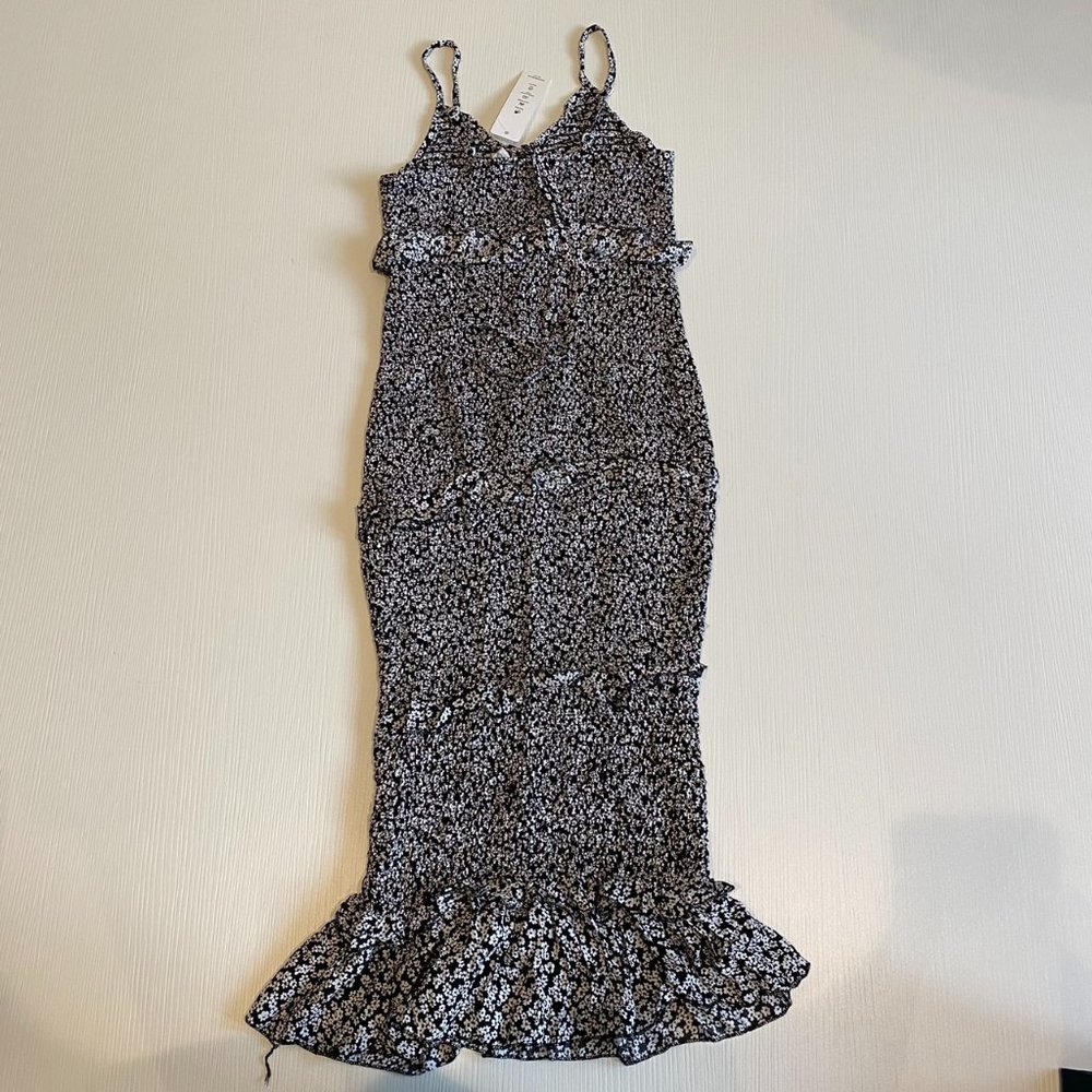 Black Maxi Dress w/ Floral Pattern